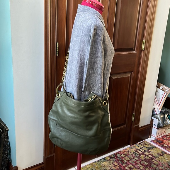 Oryany Selena Shoulder / Crossbody bag chain strap details  Dark sage green/gold - Picture 4 of 17